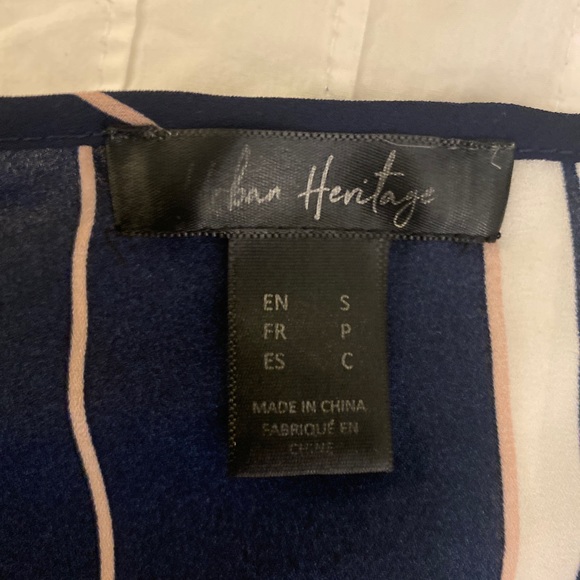 Striped tie up blouse - blue and white - Picture 2 of 4